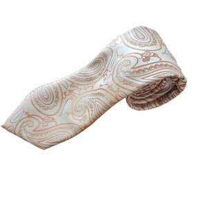 Scott Allan Necktie Men's Orange Microfibre Paisley 61.5" Long 3.5" Wide